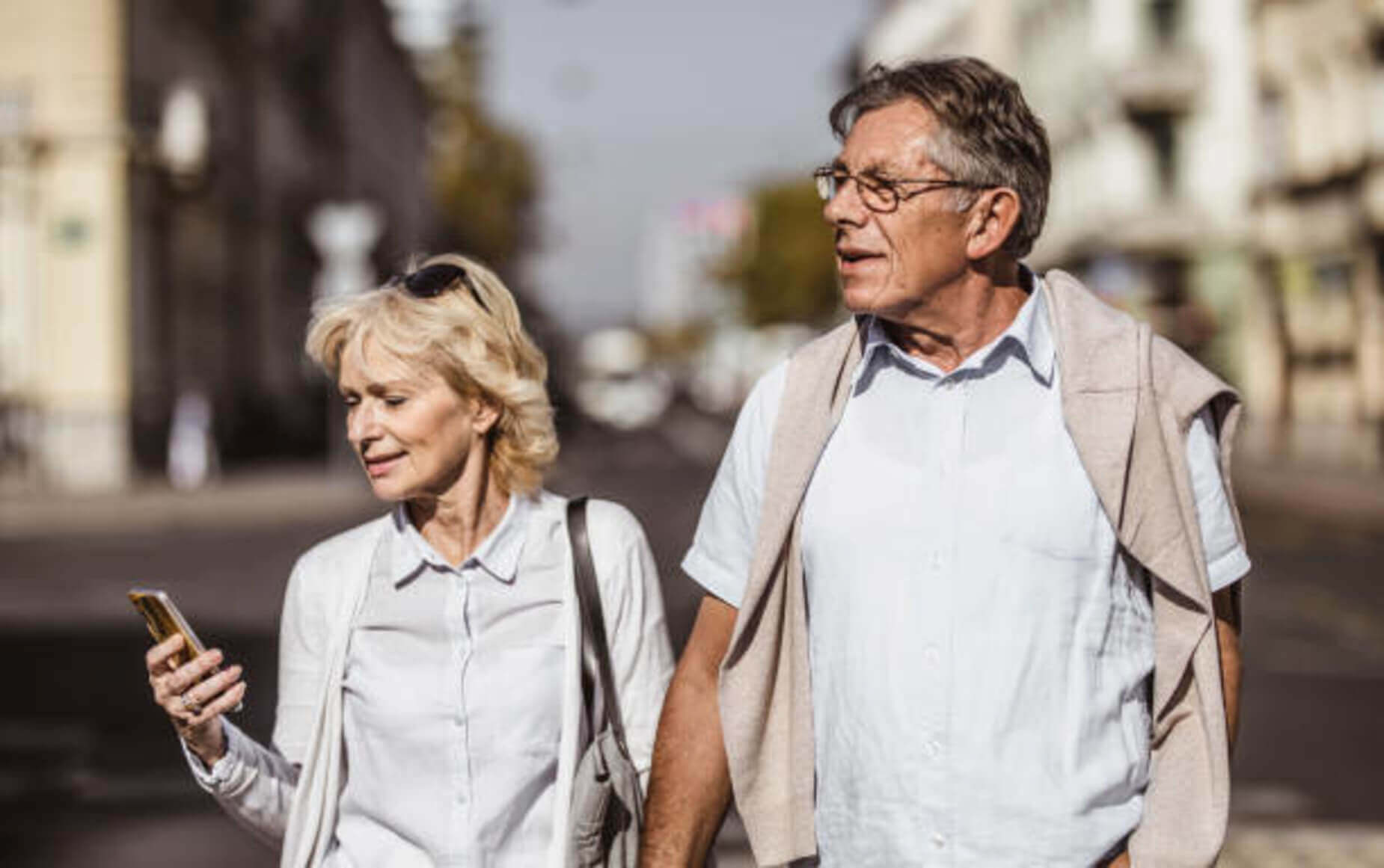 mature couple in paris